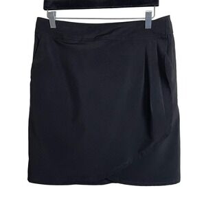RipSkirt Hawaii Size M Length 2 Side Pockets Pleated Front Black Wrap Skirt